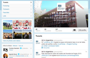 British Embassy's official account on Twitter