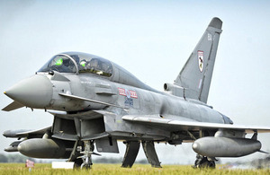 A Royal Air Force Typhoon FGR4 prepares to take off from RAF Coningsby [Picture: Crown copyright]