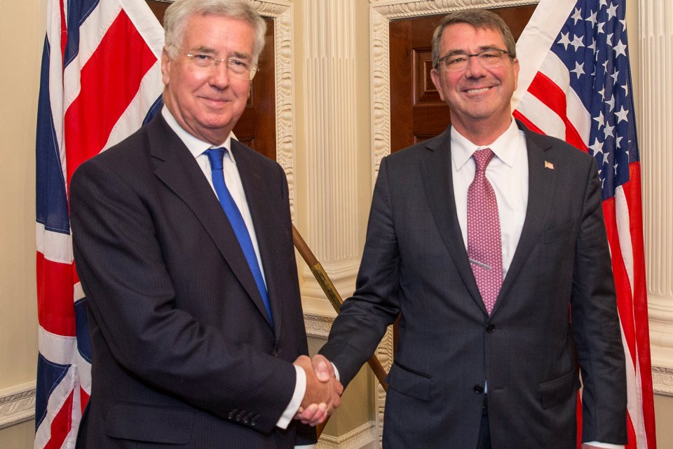 Mr Carter’s UK visit comes a day after NATO Defence Ministers met in Brussels