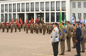 Farewell parade formally marking the move of the Headquarters Allied Rapid Reaction Corps (HQ ARRC) from Germany to the UK in 2010 (library image) [Picture: Sergeant D Wells, Crown copyright]