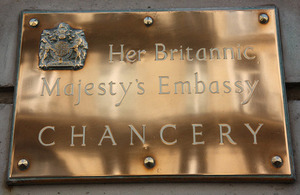 British Embassy Paris plaque