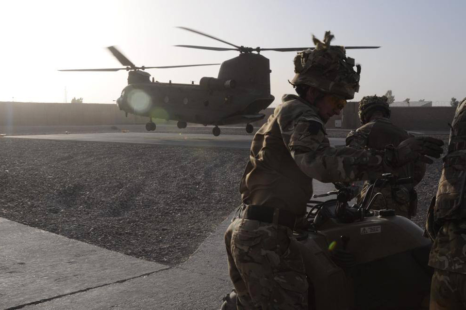 An RAF Chinook helicopter coming in to land (library image) [Picture: Captain Malcolm Dalzel, Crown copyright]