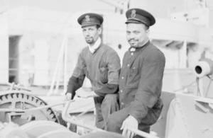 Two men of the Royal Indian Navy, Abbas Tajuddin and Yusuf Ali, October 1943 (library image) [Picture: courtesy of Imperial War Museum]