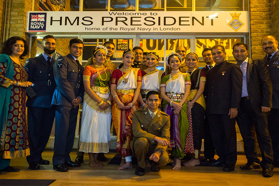 The Armed Forces Hindu Network and HMS President celebrate Diwali