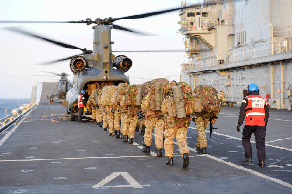 Royal Marines push through the enemy on Joint Warrior