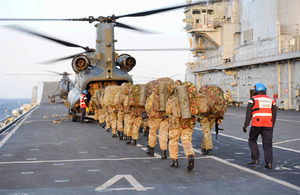 Royal Marines from 42 Commando set off from HMS Illustrious for a live firing exercise ashore [Picture: Petty Officer (Photographer) Ray Jones, Crown copyright]