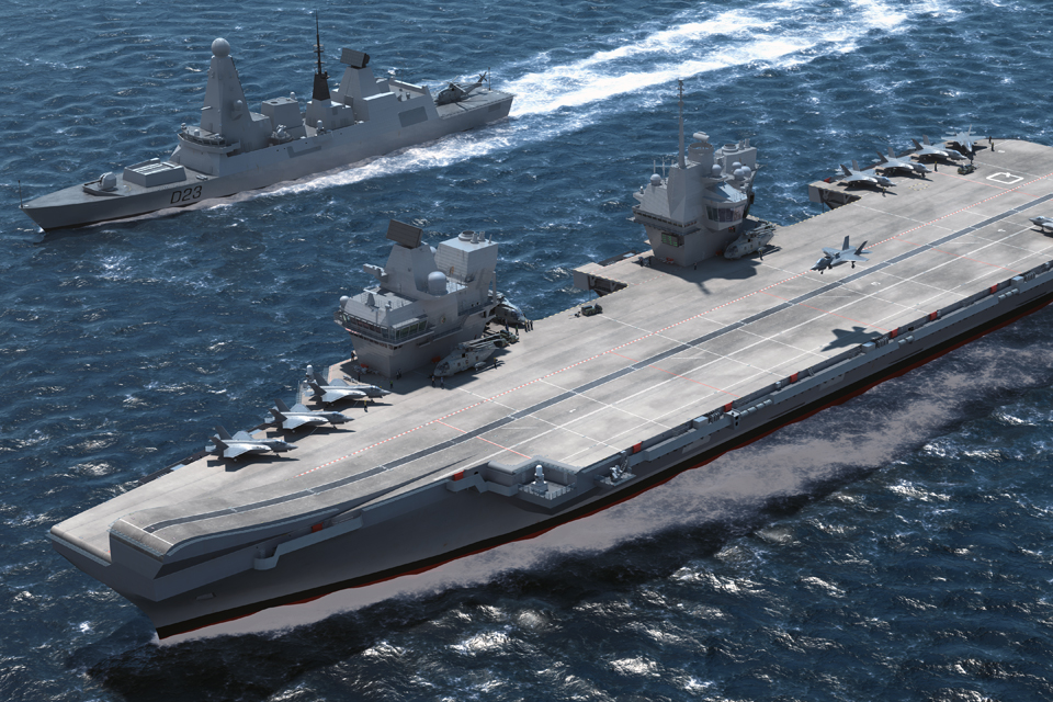 Computer-generated image of a Queen Elizabeth Class carrier
