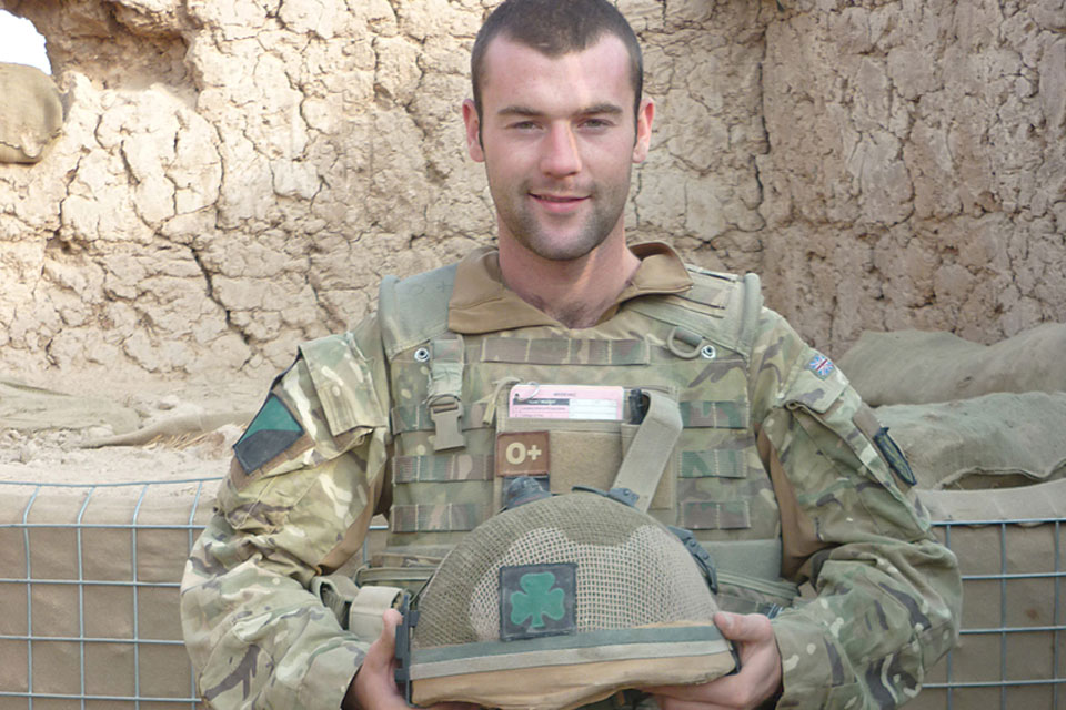 Ranger Silbert Wilson and the Mark 7 combat helmet which saved his life