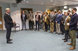 Potential Officer Development Programme students meet the Defence Secretary at MOD Main Building [Crown copyright]