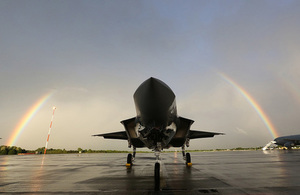 The first of Britain’s new supersonic ‘stealth’ strike fighters has touched down in the UK for the first time.