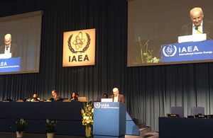 Professor John Loughhead delivering the UK statement to the IAEA General Conference in Vienna, 2015