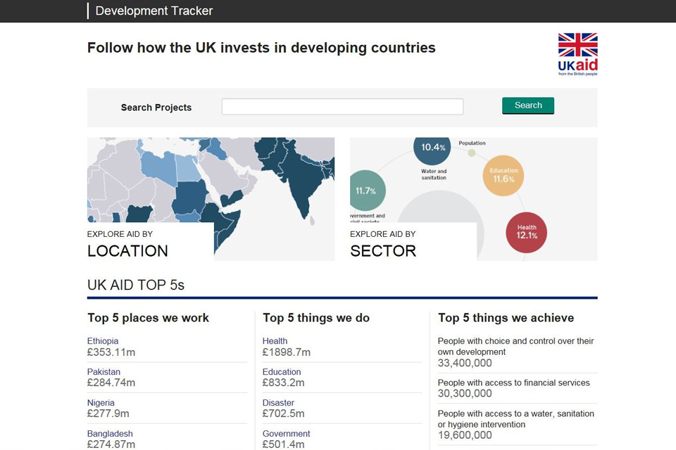 DFID's Development Tracker website