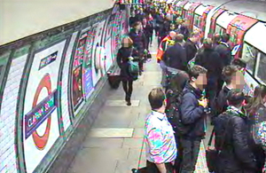 CCTV still of departing incident train with passengers on platform(London Underground Ltd)