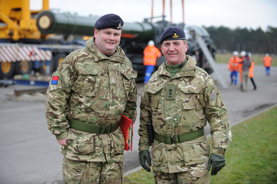 Warrant Officer Class 2 Nick Shipton (left) and Lieutenant Colonel John Le Feuvre