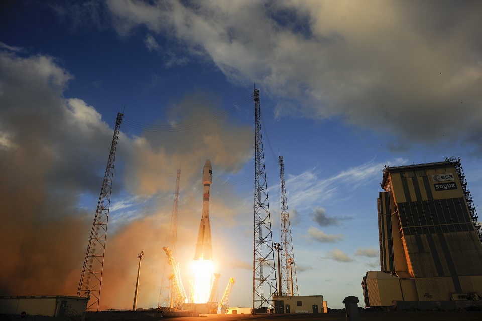 Sentinel-1A lift off. Credit: ESA–S. Corvaja, 2014
