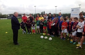 Mike Penning at the Game of Three Halves in South Belfast