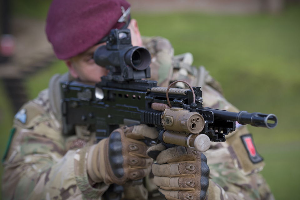 Laser Light Module Mk3 mounted on an SA80 A2