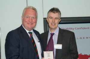 Minister for Disabled People Rt. Hon. Mike Penning presented the award to the Civil Service Diversity & Inclusion team