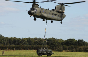 Rigging vehicles to be carried under helicopters is a key skill that logisticians practised during Exercise Active Chariot