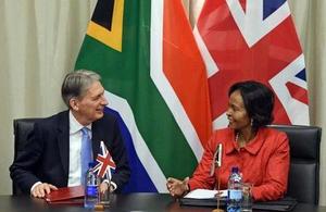 Chancellor of the Exchequer Mr Philip Hammond meeting Ms Maite Nkoana-Mashabane, South African Minister of International Relations and Cooperation in South Africa