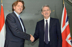 Foreign Secretary Philip Hammond and Dutch Foreign Minister Albert Koenders
