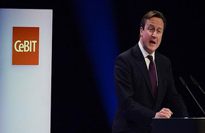 David Cameron en la feria de nuevas tecnologías CeBIT 2014
