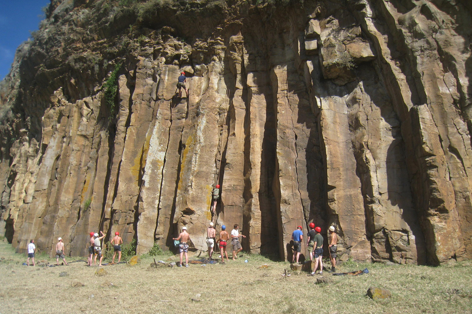 Soldiers taking part in rock climbing activities
