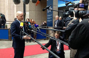 Foreign Secretary arriving at the Foreign Affairs Council