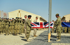 Union Flag lowered for the last time at Camp Bastion