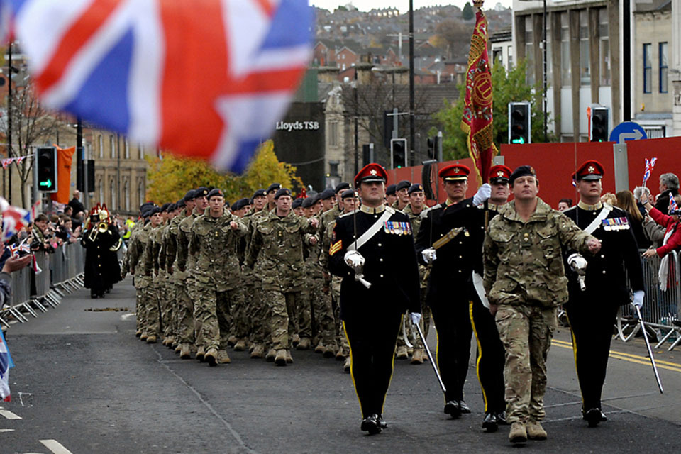 Hundreds gather in Barnsley to welcome home the Light Dragoons
