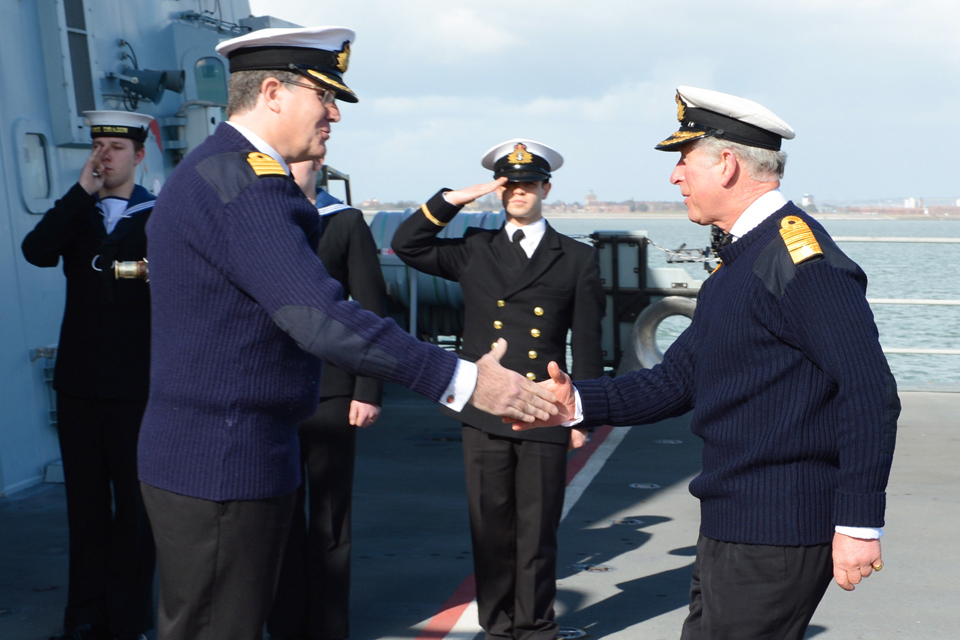 Royal visit for Royal Navy sailors