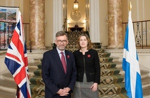 Scotland Office minister Andrew Dunlop and Julie Hesketh-Laird, Scotch Whisky Association, acting chief executive