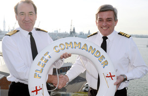 Admiral Sir George Zambellas (left) with Vice Admiral Philip Jones