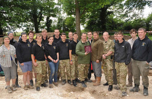 Military personnel involved in Operation Nightingale proudly display their British Archaeological Award