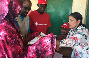 International Development Secretary Priti Patel helps distribute UK aid in Ethiopia, 16 June 2017. Picture: Reuters/Kumerra Gemechu