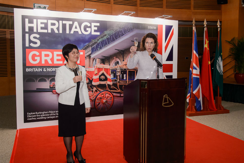 British Consul General to Hong Kong and Macao Caroline Wilson with Ms Chan Hoi Fan, the Secretary for Administration and Justice of the Macao Special Administrative Region Government
