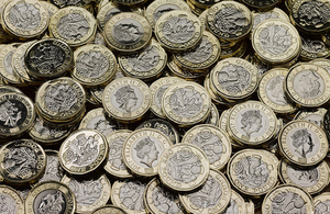 Photo of new £1 coins