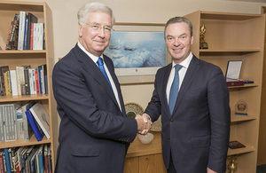 Defence Secretary Sir Michael Fallon today met with Australian Minister for Defence Industry Chris Pyne. Crown Copyright.