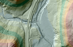 Low Borrowbridge Roman Fort: image created using EA LIDAR data