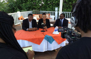 The Acting Governor (centre), The Premier (left) and Adeyemi Ogunmefun (right)