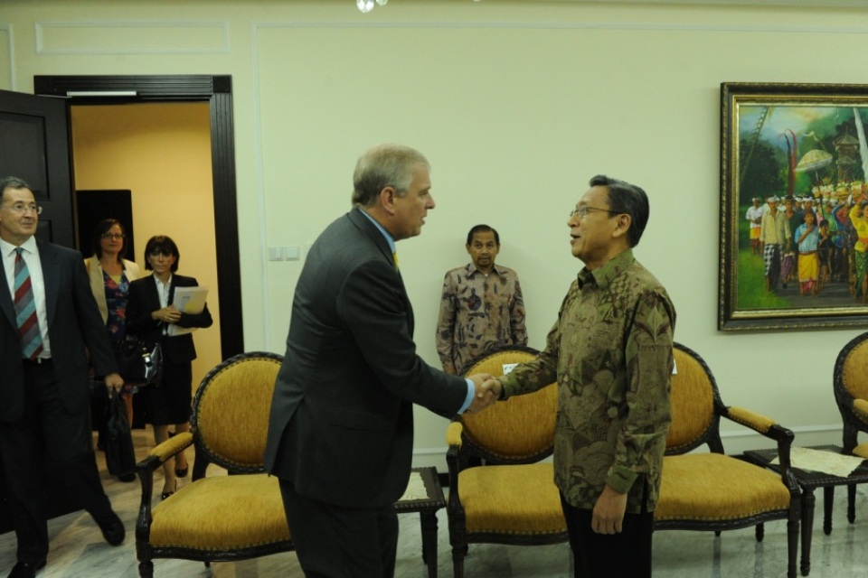 HRH Prince Andrew with Vice President Prof Dr Boediono