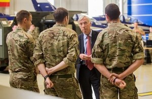 Defence Minister Earl Howe visits Royal Air Force crews serving in Estonia as part of NATO’s Baltic Air Policing Mission