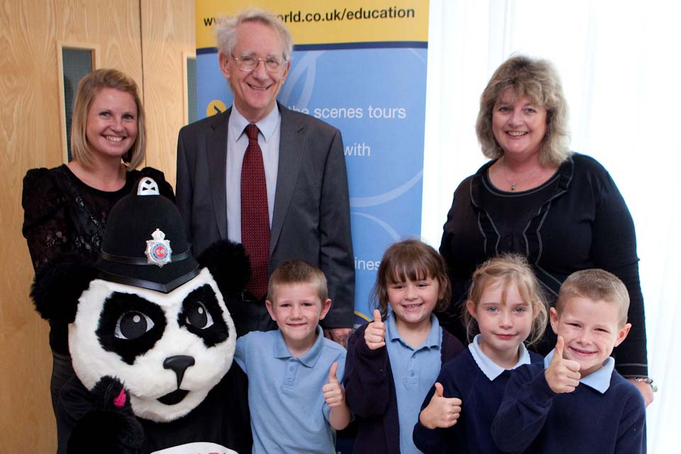 Andrew Stunell with local school children