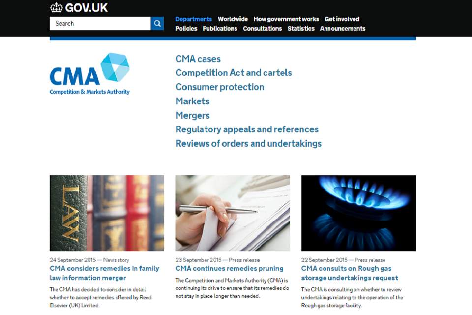 CMA opens new survey for users on GOV.UK