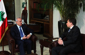 Ambassador Fletcher with President Sleiman