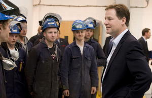 Nick Clegg meets factory workers