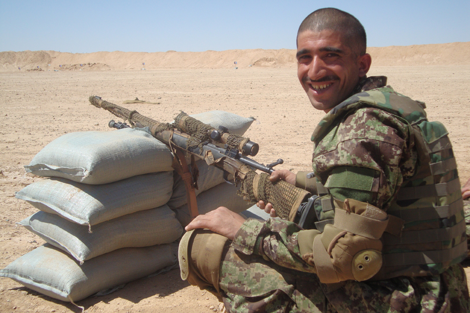 An Afghan soldier on the intensive sniper course