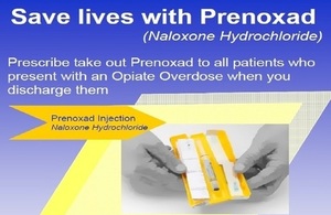 Photo of poster used to promote the distribution of naloxone by A&E staff