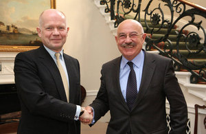Foreign Secretary William Hague meeting Hungarian Foreign Minister János Martonyi