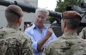 Defence Secretary Michael Fallon meeting soldiers at Tidworth [Picture: Richard Watt, Crown copyright]